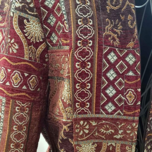 Christopher Banks Tapestry Blazer/Jacket. Deep Red Burgundy and Earth tones - Picture 4 of 10